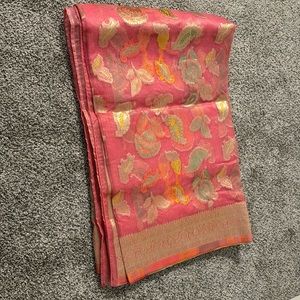 Baby Pink Soft Tissue Sari